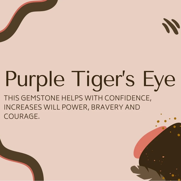 Handmade gemstone bracelet is Purple Tiger Eye. This bracelet is adjustable. - Picture 6 of 6